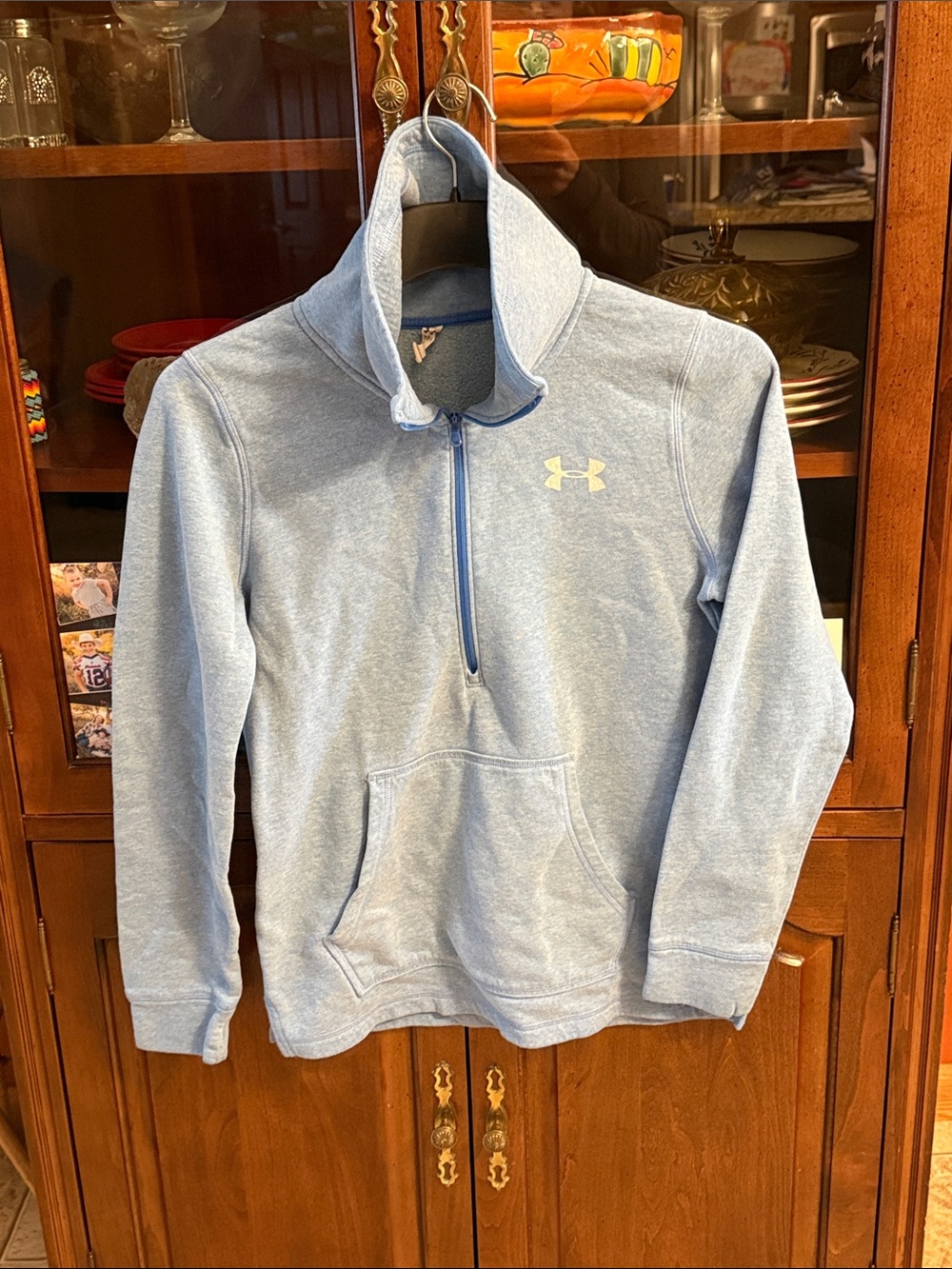 Under Armour Men's Light Blue Half-Zip Pullover Sweatshirt